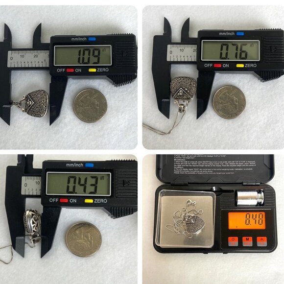 Sterling Silver 925 Hinged Marcasite Handbag Locket Purse Pendant Necklace 18" - Picture 10 of 16